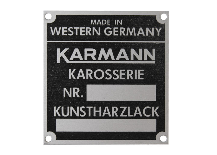 Karmann Badge Plate 914