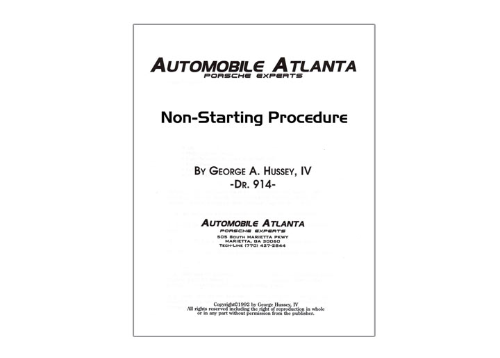 Non Startng Fuel Injection Troubleshooting Procedure