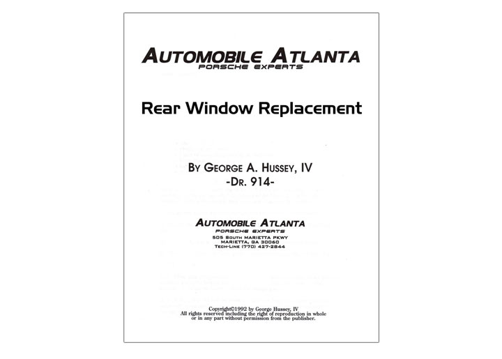 Rear Window Reseal Procedure