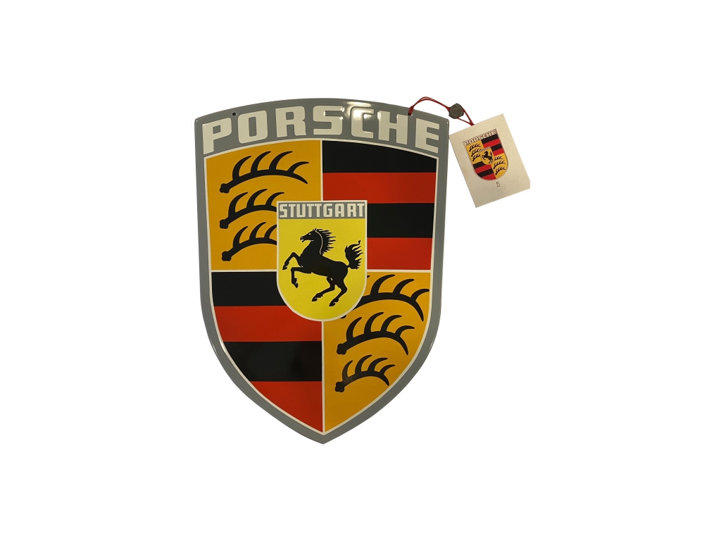 Porsche Crest Garage Sign High Quality Enameled Metal