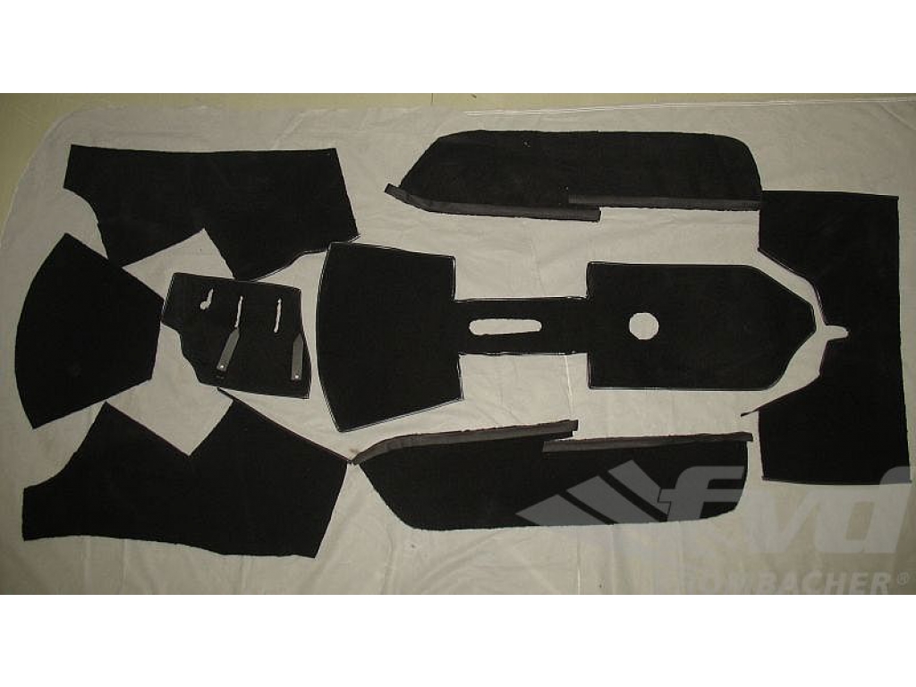 Carpet Set 911 / 930 Targa 1986-89 - Complete - Black - Feintuf...