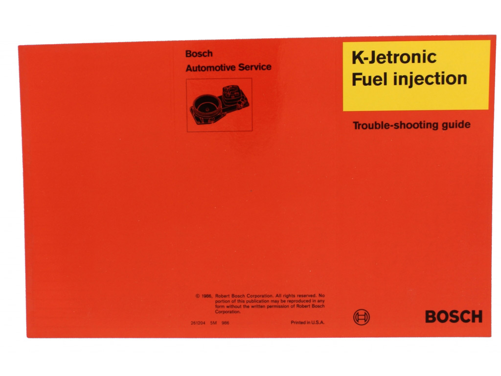 Bosch K Jetronic Fuel Injection Troubleshooting Guide