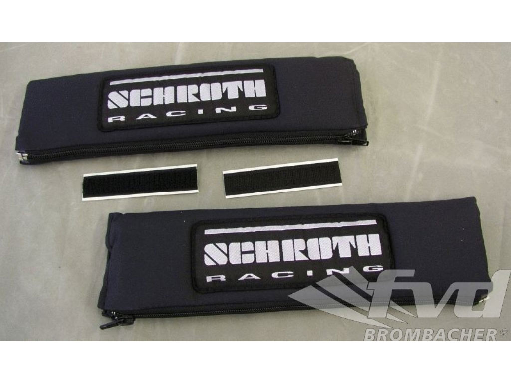 Schroth Shoulder Strap Cushion Set 76mm Black, Silver Logo