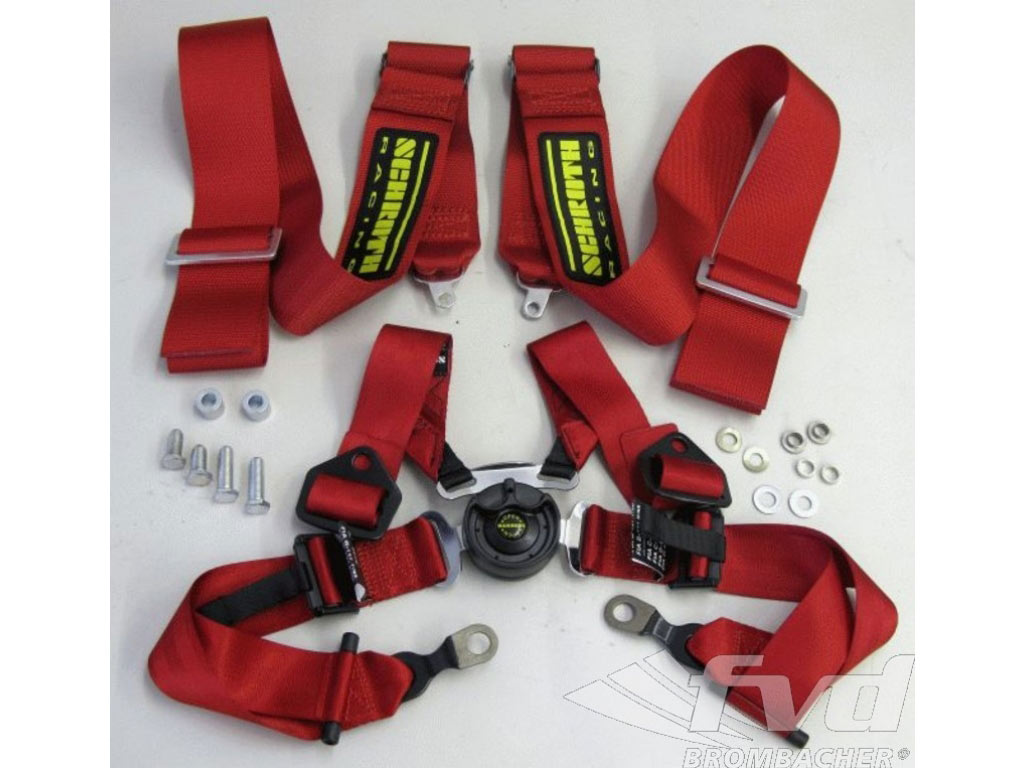Schroth 6-point Belt Red Gt-3 Cs With/without Hans System