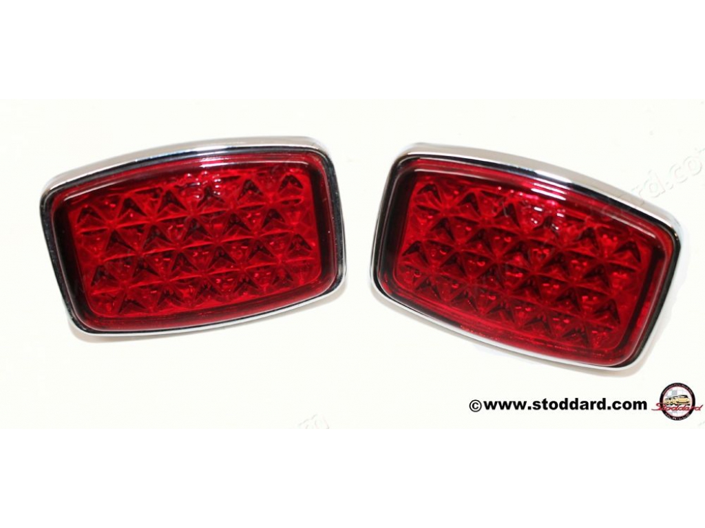 Rear Reflector, Glass, Set Of Two (2) With Aluminum Base And Ha...