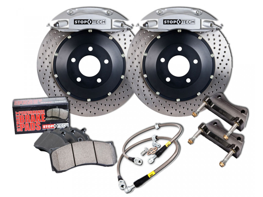 Stoptech Big Brake Kit Front Drilled Silver Caliper