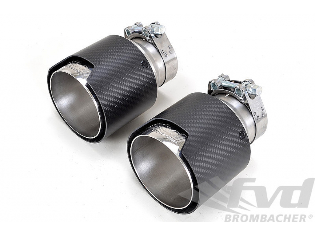 Exhaust Tip Set 991.2 - Brombacher Edition - Matte Carbon - Rou...
