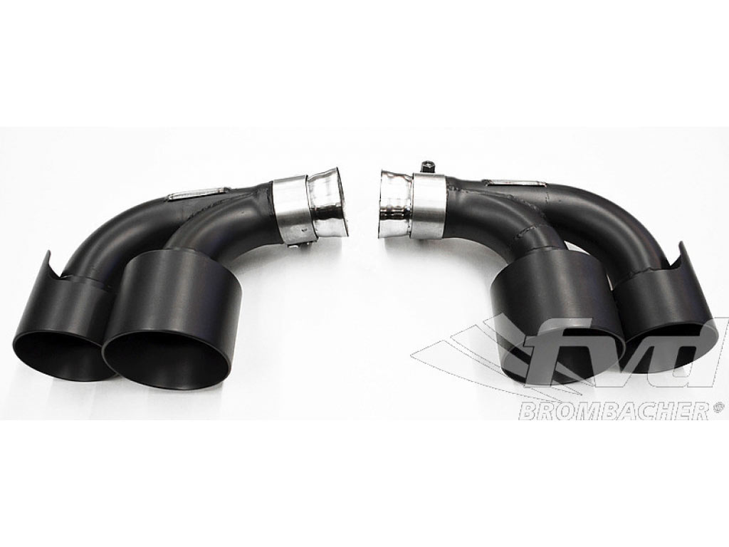 Exhaust Tips 997.2 Tt Brombacher (4 X 90/100mm) Black Ceramic C...