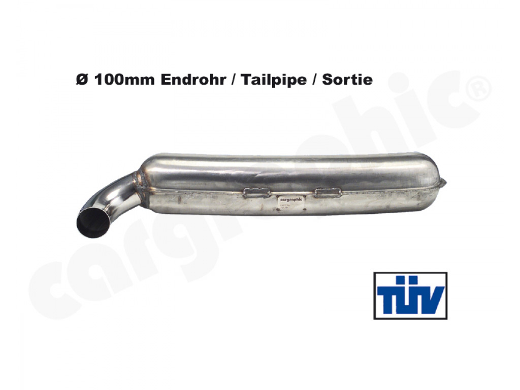 Cargraphic Silencer Tuv 100mm Tailpipe