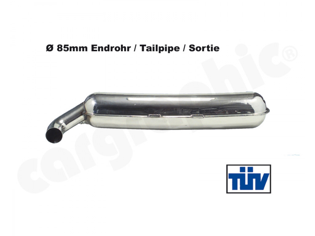 Cargraphic Silencer Tuv 85mm Tailpipe