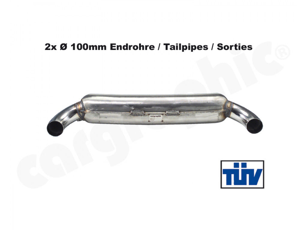 Cargraphic Silencer Tuv 2x100mm Tailpipe