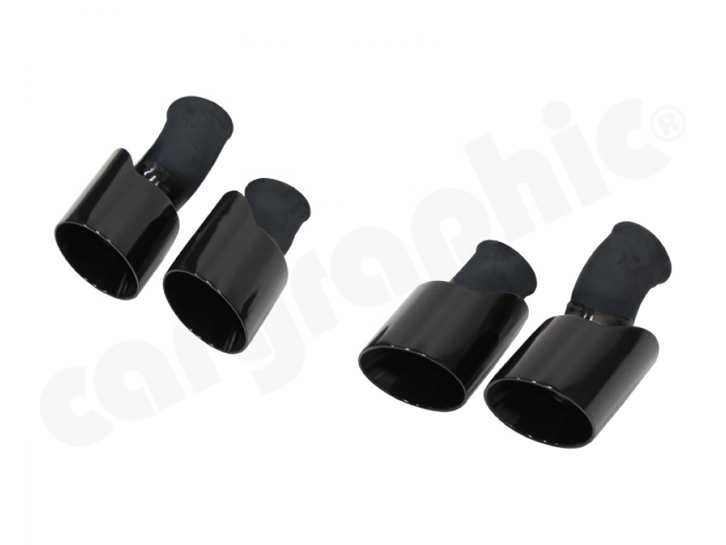 Cargraphic Tailpipe Set Double End Black 2x100mm Round Modena S...