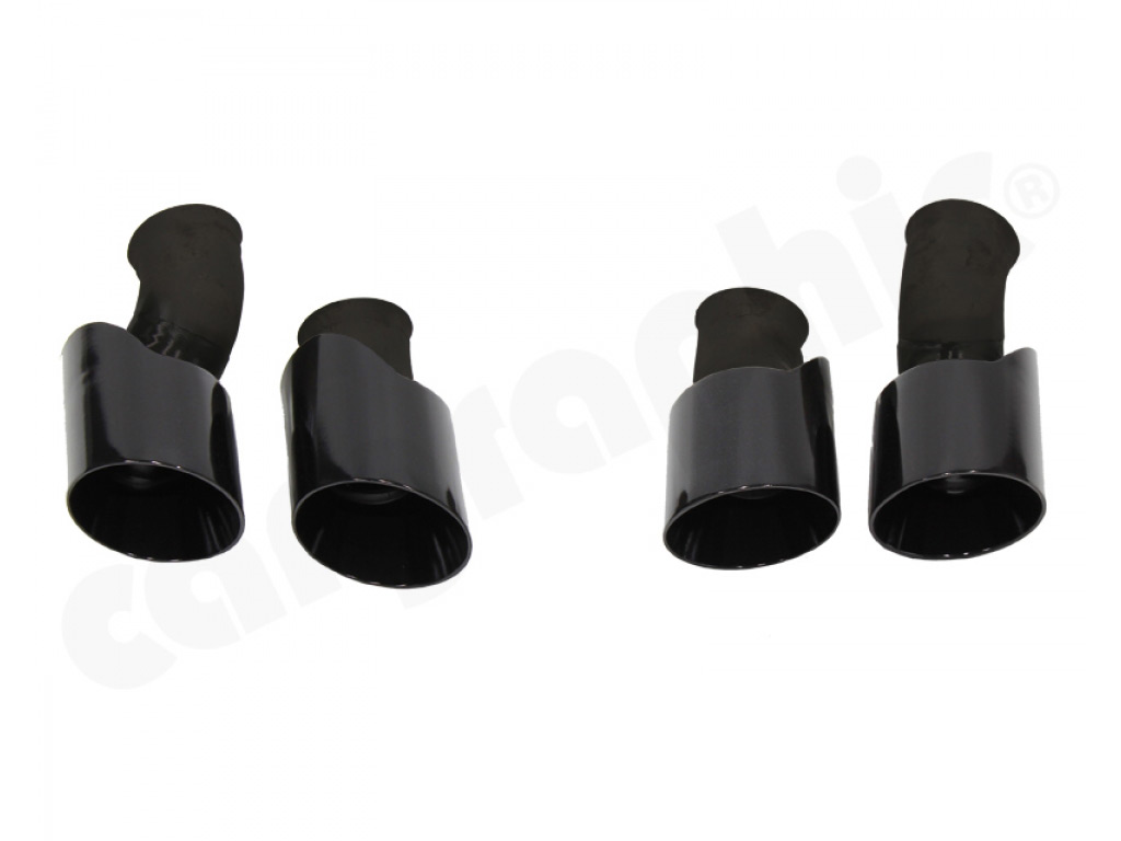 Cargraphic Tailpipe Set Double End Black Enamelled 2x100mm Roun...