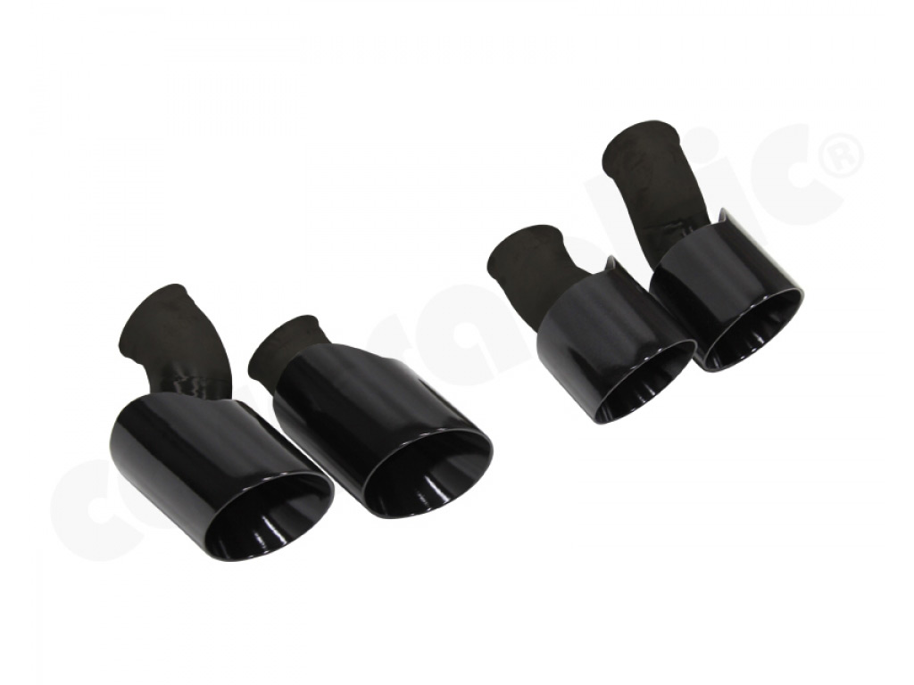 Cargraphic Tailpipe Set Double End Black Thermopaint 2x100mm Ro...