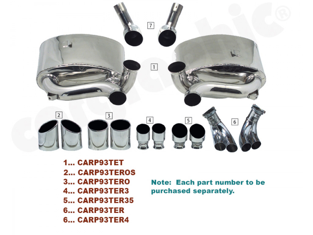 Cargraphic Tailpipe Set Polished 85x117mm Oval Rolled In Also F...