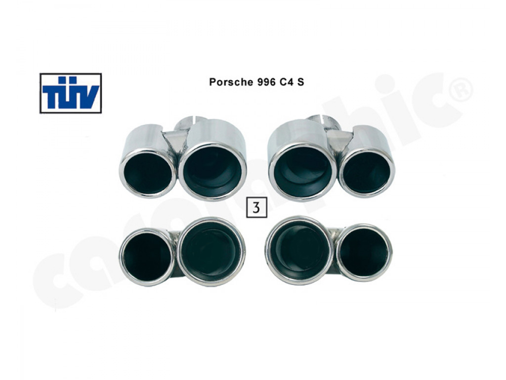 Cargraphic Tailpipe Set Double End Polished