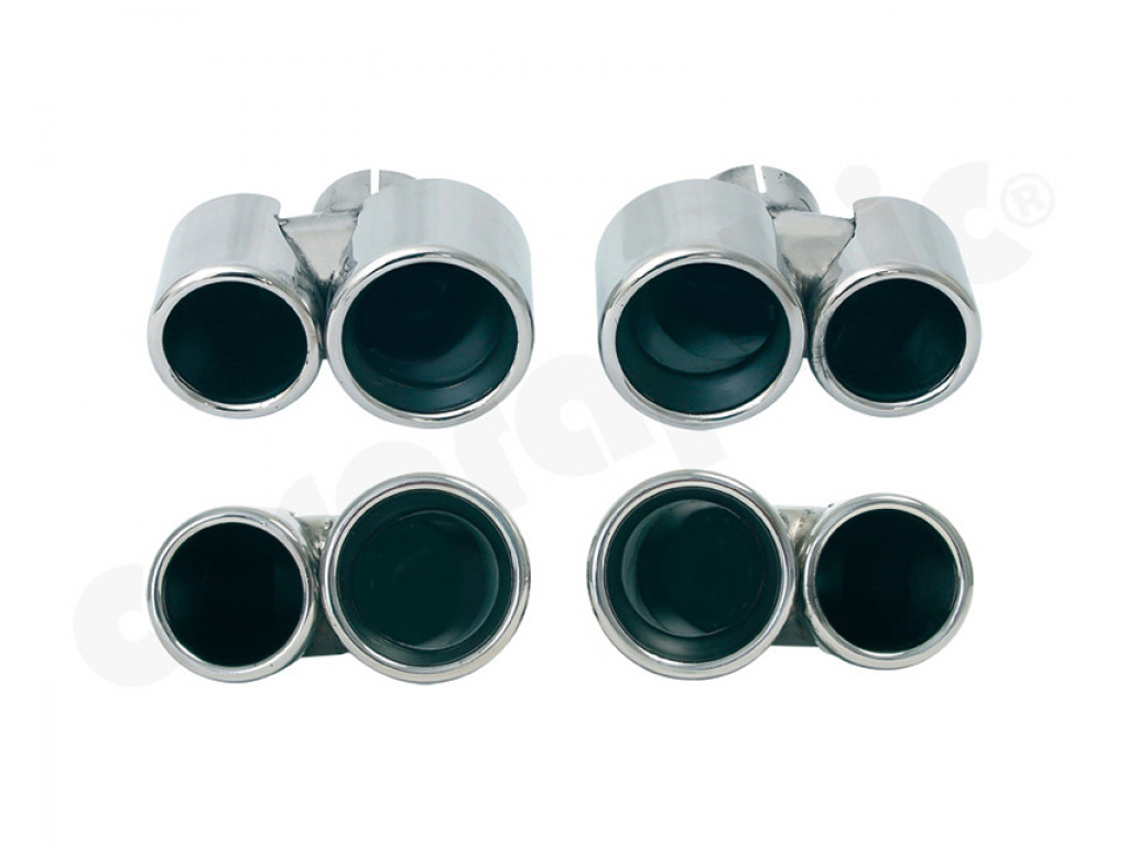 Cargraphic Tailpipe Set Double End Black Enamelled 2x89mm Inner...