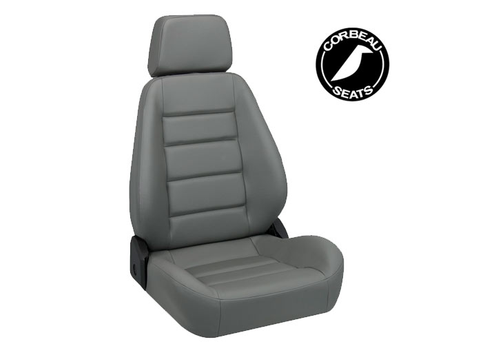 Corbeau Sport Seat, Grey Vinyl
