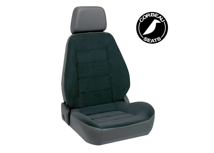 Corbeau Sport Seat, Black Cloth/vinyl