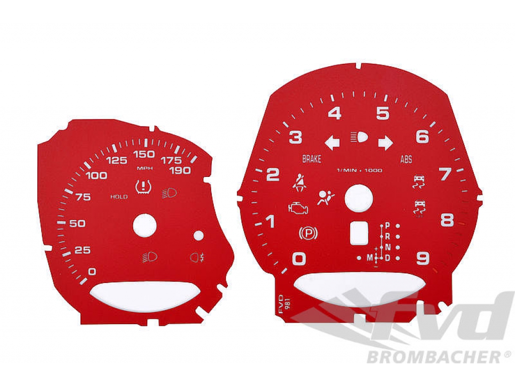Instrument Face Set 981 - S Model - Guards Red - Pdk - Mph - 19...