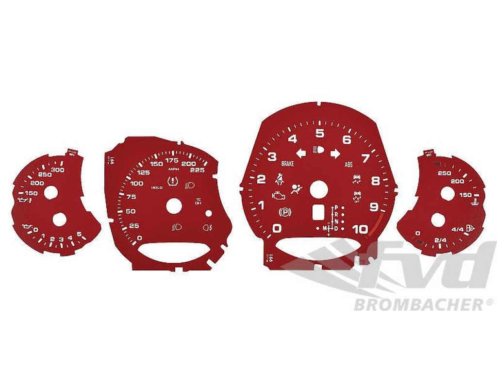 Instrument Face Set 991.1 Gt3 Rs - Guards Red - Pdk - Mph
