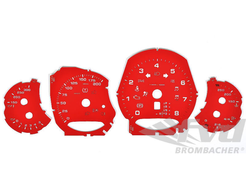 Instrument Face Set 991.2 - Guards Red - Pdk- Mph