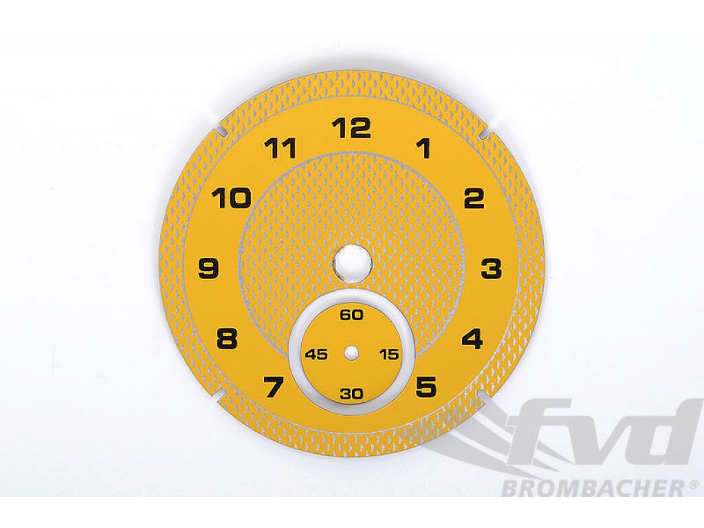 Instrument Face - Macan - Analog Clock - Speed Yellow