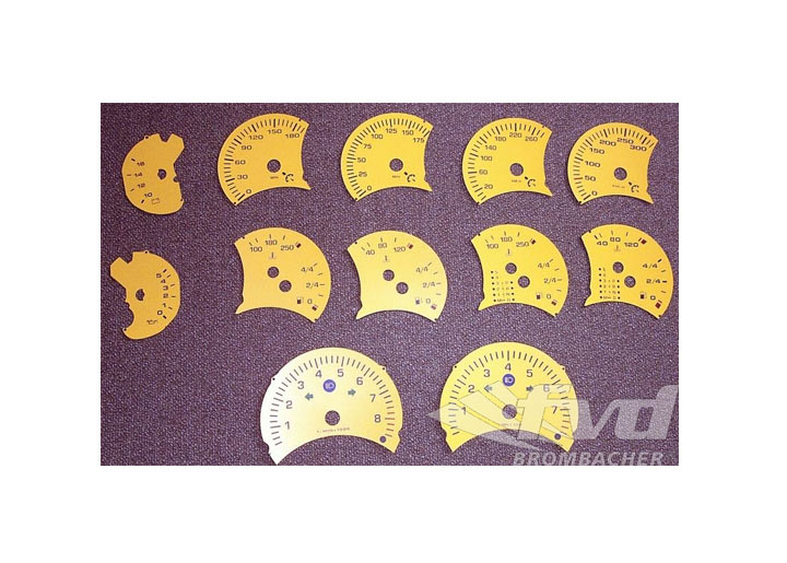 Yellow Gauge Faces Kit Boxster, 996