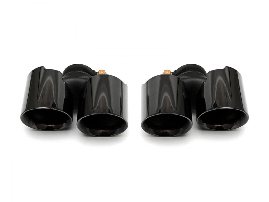 Fabspeed Deluxe Quad-style Tips Single-inlet|non-pse|black Chrome