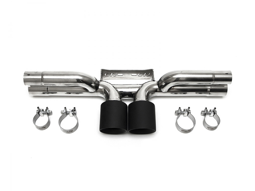 Fabspeed Center Muffler Bypass Pipes With Tips|black Polished C...