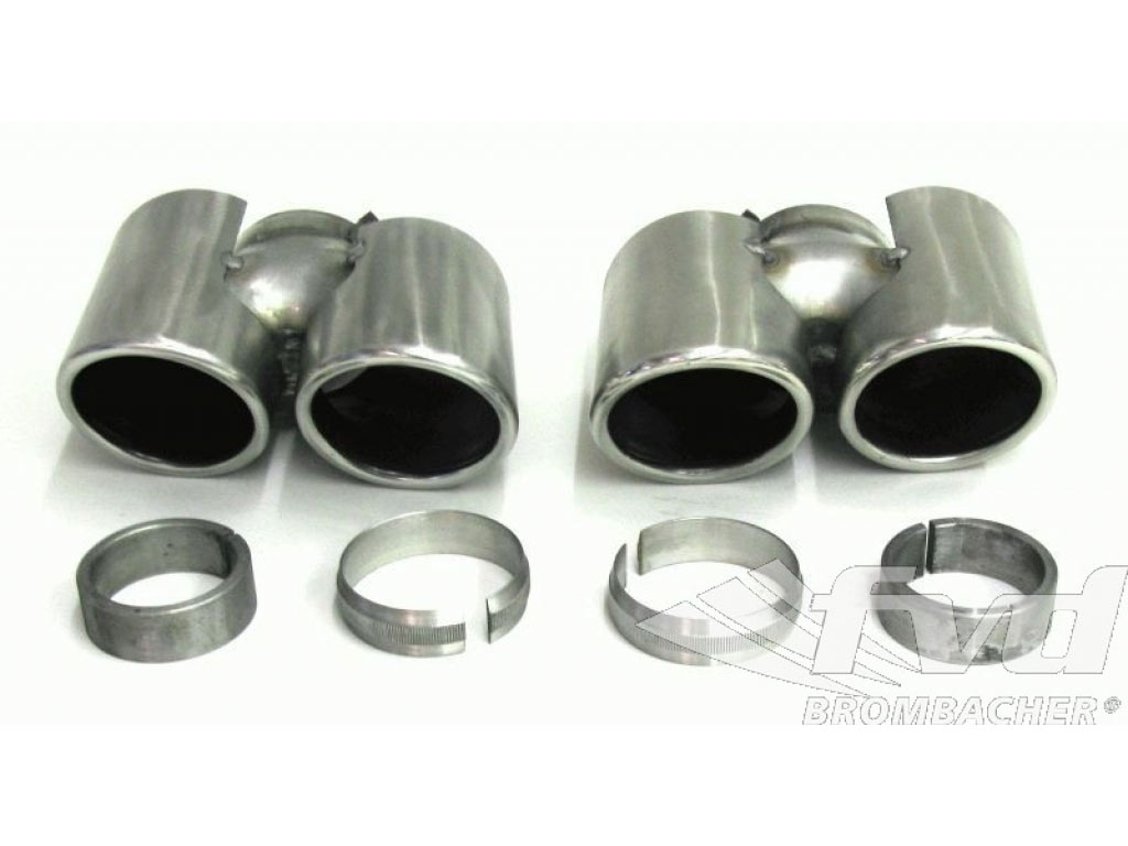 Exhaust Tips (set) S-look Stainless Steel, 4x80mm