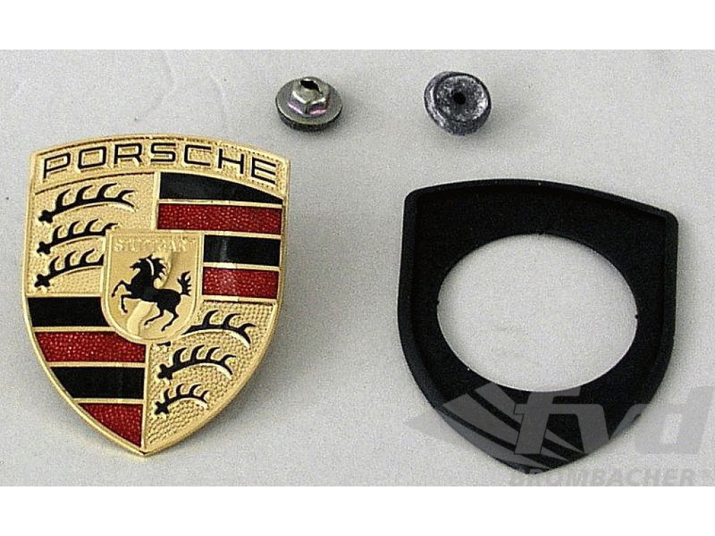 Hood Crest Ii Kit - Genuine Porsche - Gold - Black Script