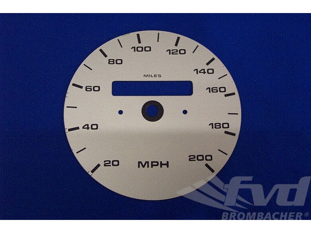 Gauge Face Silver 965/993 Turbo Speedometer Mph +