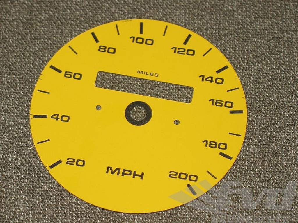 Gauge Faces Yellow 965/993 Turbo Speedometer Mph +