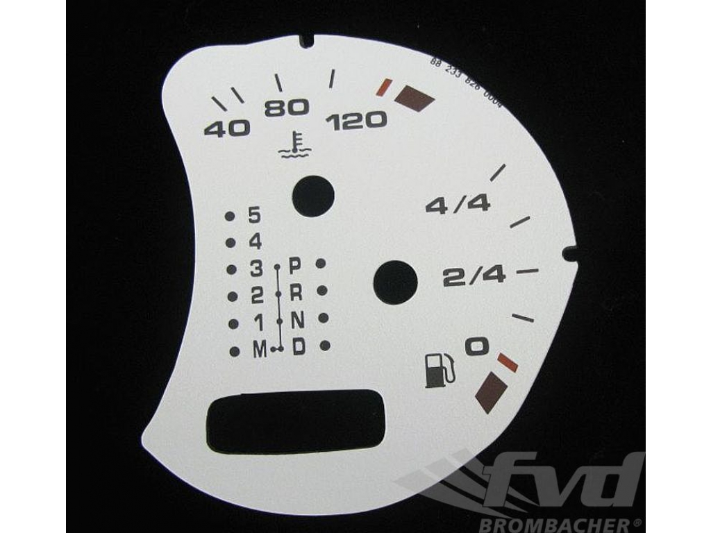 Gauge Face Fuel Tank White Boxster/996/turbo/gt2 W/o Bc Tiptronic