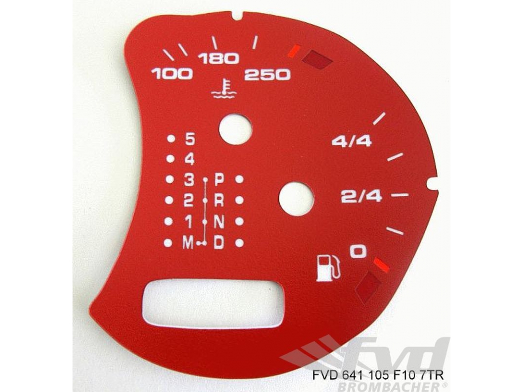 Gauge Face Fuel Tank Red Boxster/996/turbo/gt2 W/o Bc Fahrenhei...
