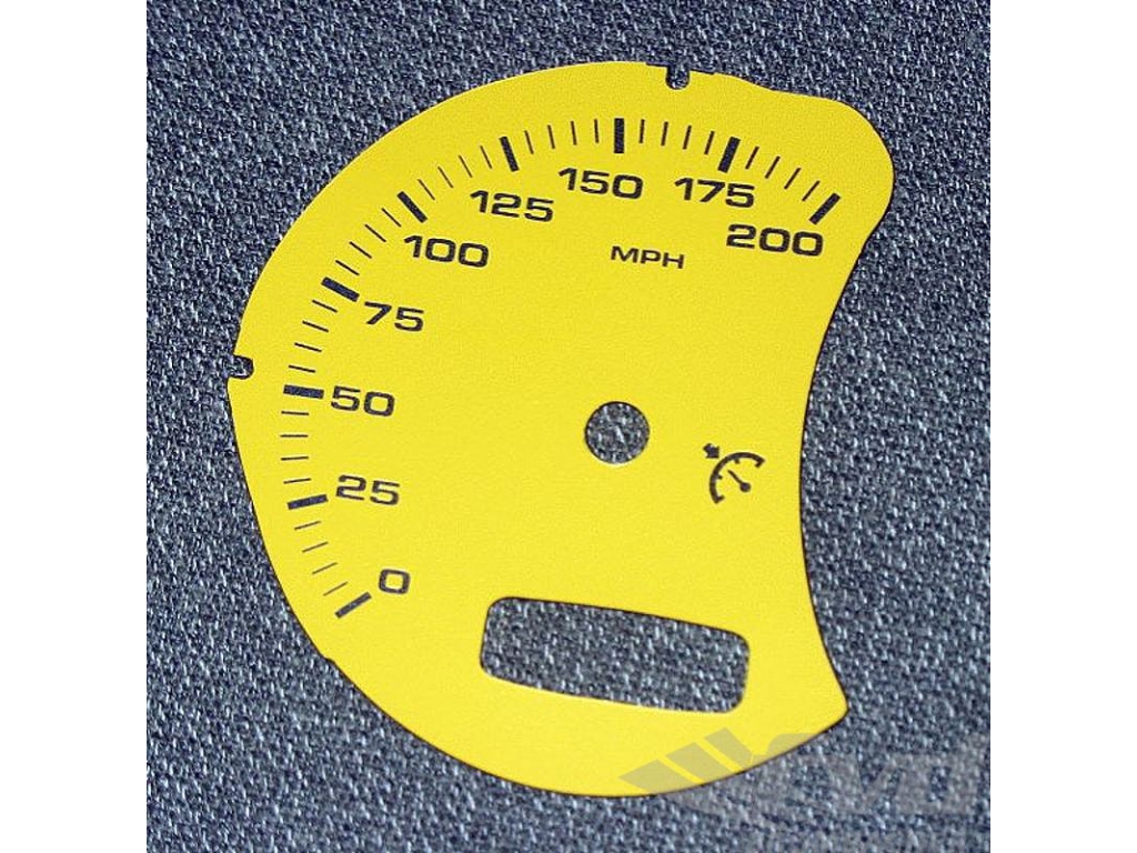 Gauge Face Mph Yellow 996/turbo/gt2/gt3 With Bc