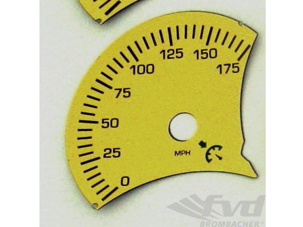 Gauge Face Yellow Mph 986 W/o Bc
