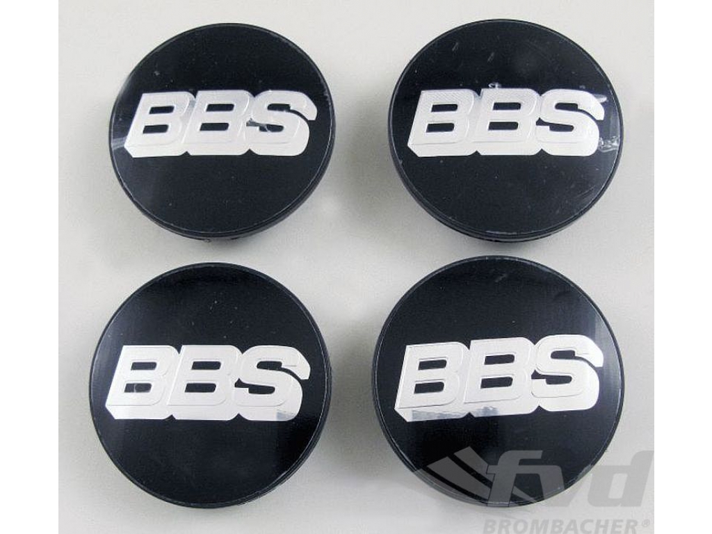 Center Cap Set - Bbs - Black / Silver Logo - 76.5 Mm Od