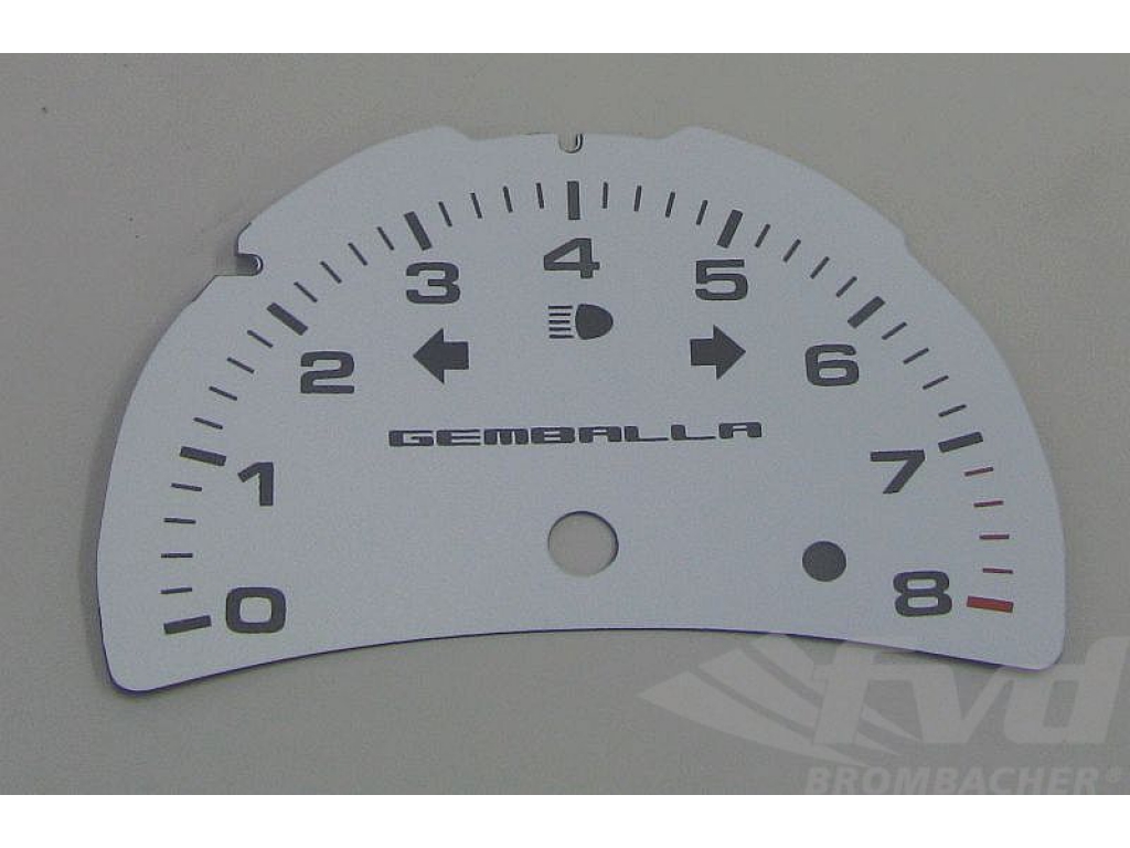 Gauge Face White Gemballa 996 /986 02- (tach Only)