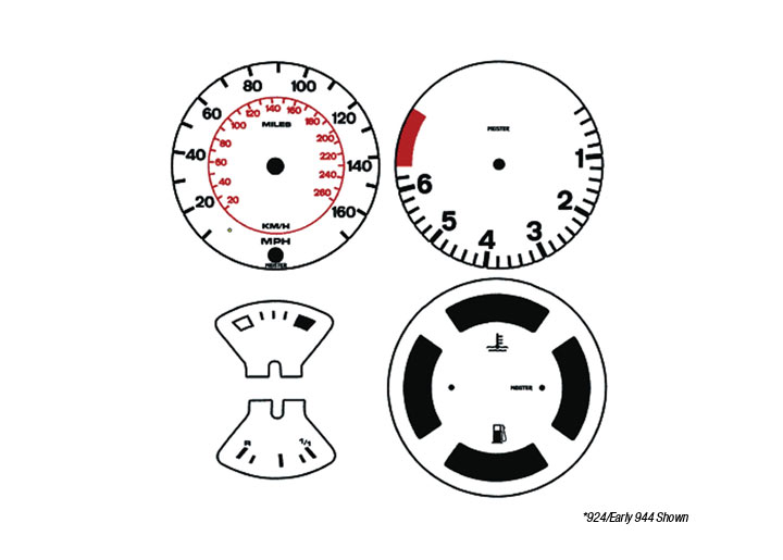 Colored Gauge Faces 924/early 944 85 Mph Speedo And Mpg Gauge