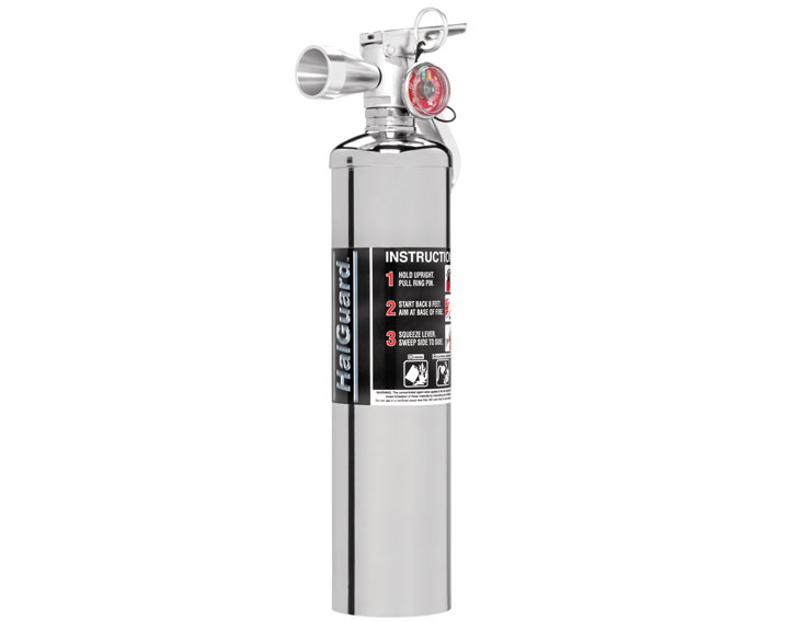 Halguard 2.5 Lb. Clean Agent Fire Extinguisher, Chrome