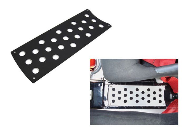 Rennline Perforated Aluminum E-brake Block Off Plate, Black