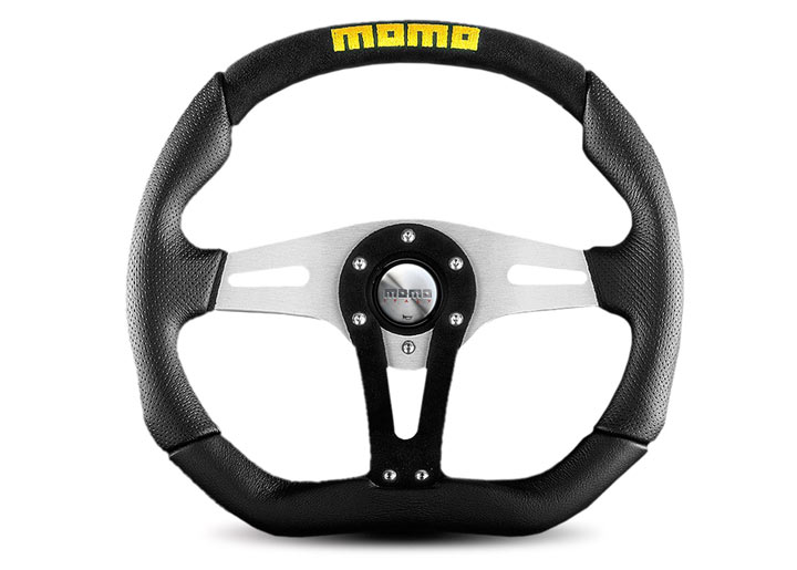 Momo Trek Alacantara Steering Wheel, Black