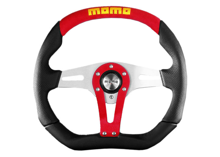Momo Trek Alacantara Steering Wheel, Red