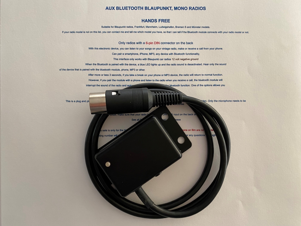 Hands Free Bluetooth Connector Adaptor For Blaupunkt Frankfurt ...