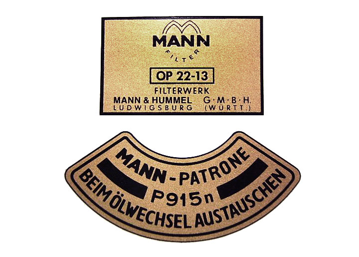 Mann Oil Filter Decal Set (late), 356