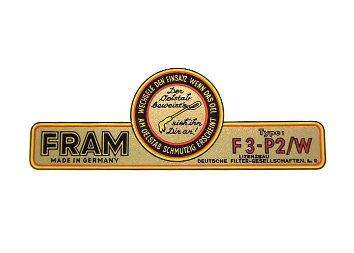 Fram Side Oil Filter Decal, 356