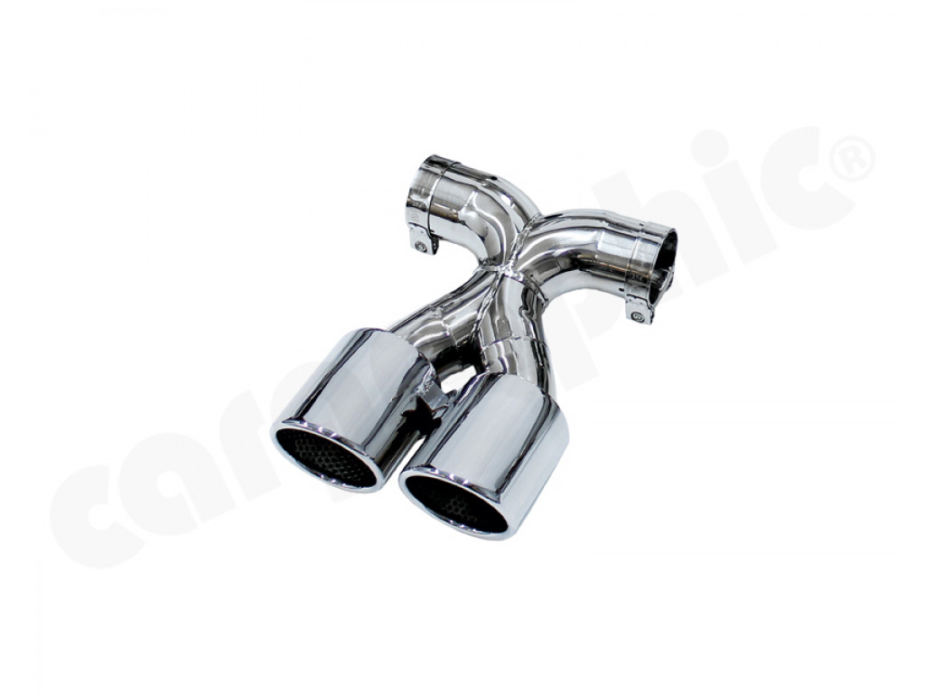 Cargraphic Tailpipe Double End Polished 2x89mm Rolled|slash Cut...