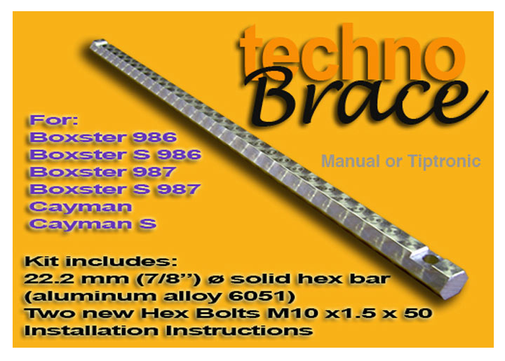 Technobrace Rear Strut Brace, Manual Transmissions  Boxster/cay...